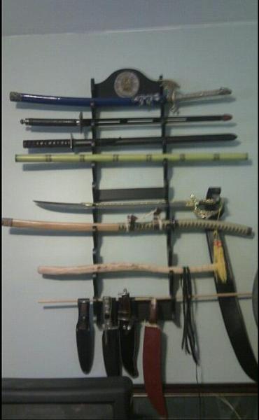 Some swords and knives just in case.